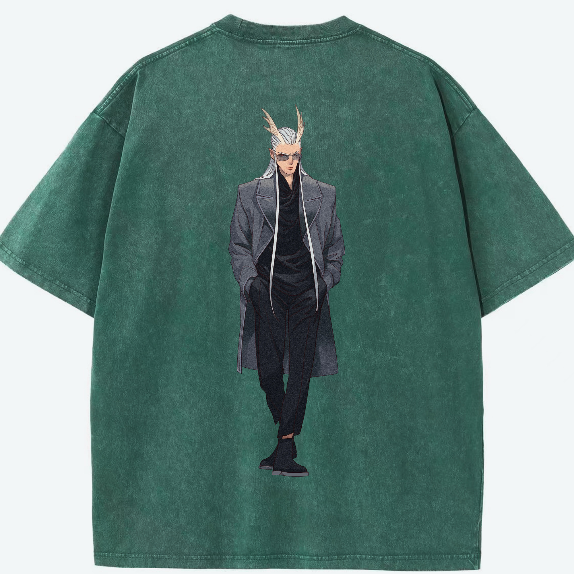（画像用） Ne Zha 2 ナタ 魔童の大暴れ 綿100% ヴィンテージ風 半袖Tシャツ（背面プリント）